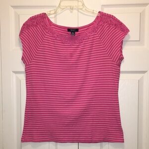 Chaps sweater top with cap sleeves